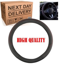 Black leather Car Steering