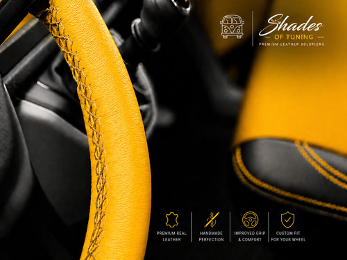Leather steering wheel - leather,