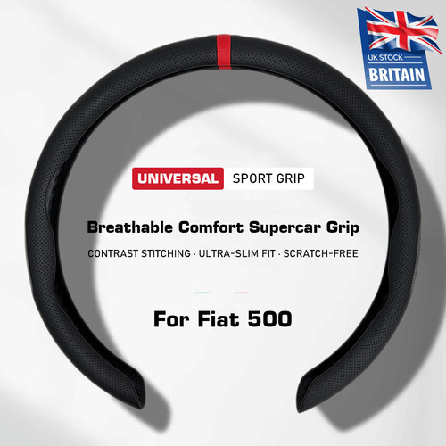 Black leather steering - 15",