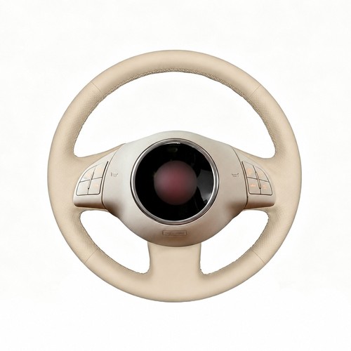 Beige genuine leather steering - beige,
