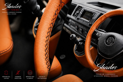 Leather steering wheel cover - wheel,