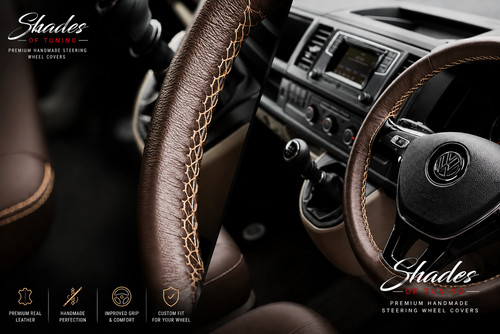 Leather steering wheel - leather, cover