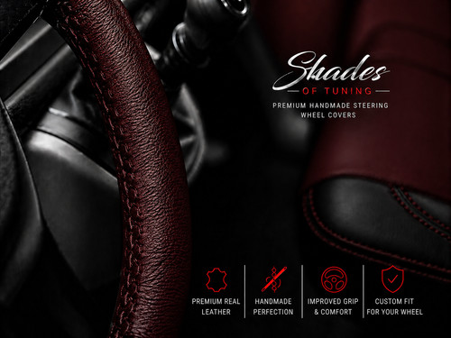 Leather steering wheel - leather,