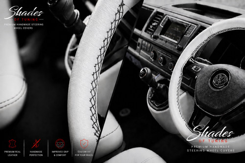Leather steering wheel cover - leather,